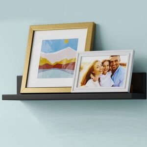 New Black 11.75” Flush Mount Picture Ledge Wall Shelf